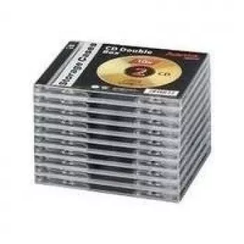 Custodia doppia per CD Hama standard, confezione da 10 2 dischi trasparente