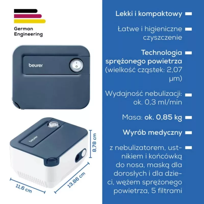 Inalatore portatile Beurer IH16 nebulizzatore per asma e terapia respiratoria
