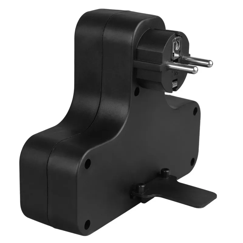 Maclean Presa elettrica, quadrupla con interruttore, piede stabilizzante, tipo E, 2x2,5A, 2x16A, MCE224 E/B
