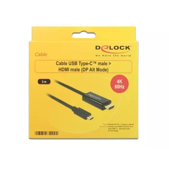 Adattatore cavo video DeLOCK 85292 USB Type-C a HDMI 3m nero