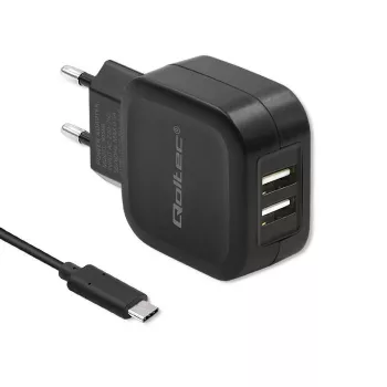 Qoltec 50188 caricabatterie per dispositivi mobili laptop, smartphone, smartwatch, tablet, telefono, universale nero AC, DC interno