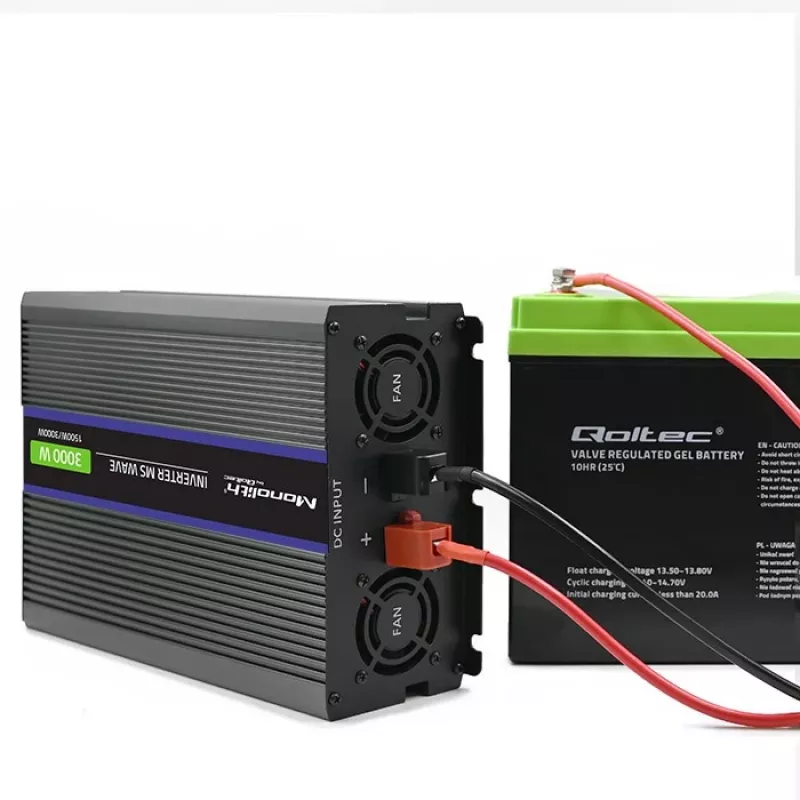 Inverter QOLTEC Monolith 3000 MS Wave, 12V→230V, 1500/3000W, con USB