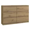 Cassettiera Top e shop M6 120 ARTISAN, effetto rovere, 6 cassetti, 1200×300×770 mm