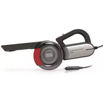 Aspirapolvere portatile Black & Decker PV1200AV — pulitore per tessuti a secco, 12 V, 0,44 L, 12,5 W, cavo 5 m, grigio/rosso