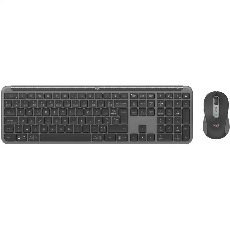 Logitech Signature schlank Combo MK950 - set tastiera e mouse - 100% - full size - senza fili - Bluetooth 5,1 LE - AZERTY - francese - Graphite (920-012485)