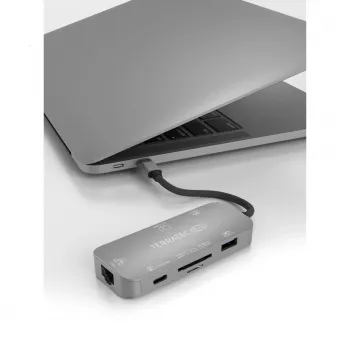 Hub USB Terratec Connect C8 USB 2.0 Type-C grigio