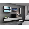 Armadietto Cama VIGO 90 chiuso 90/35/32 nero/bianco lucido
