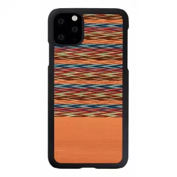 Custodia per smartphone Man and Wood per iPhone 11 Pro Max — motivo a quadri marrone, bordo nero