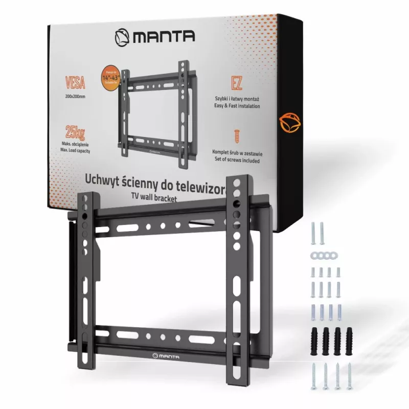 Supporto da parete per TV MANTA P10 per schermi 14–43 pollici, compatibile VESA