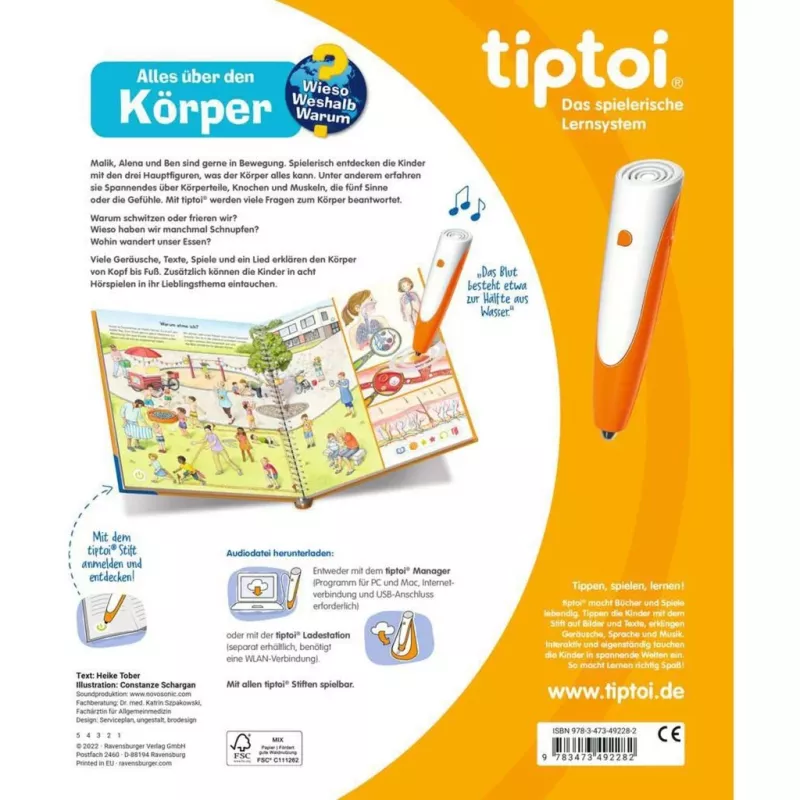 tiptoi Wieso? Weshalb? Warum? Tutto sul corpo, libro didattico