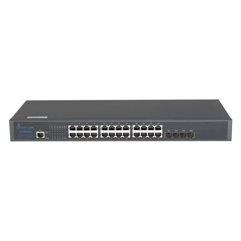 Switch managed Extralink Chiron 24x RJ45 1000Mb/s 4x SFP+ L3