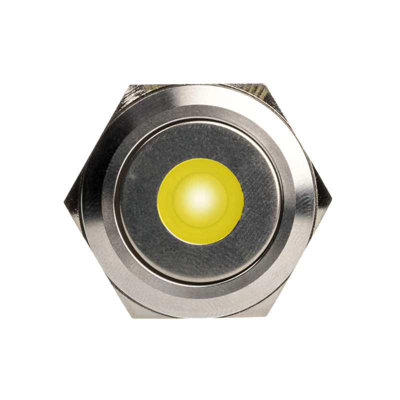 DimasTech Pulsante a pressione antimanomissione 25 mm Silverline Dot RGB PD216