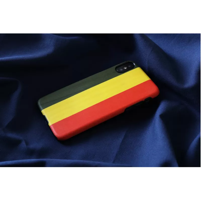 Custodia per smartphone man and wood per iPhone X/XS — Reggae nero, guscio rigido protettivo con retro