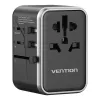 Vention adattatore da viaggio e caricabatterie GaN da 65 W, 2x USB-A 2x USB-C, nero