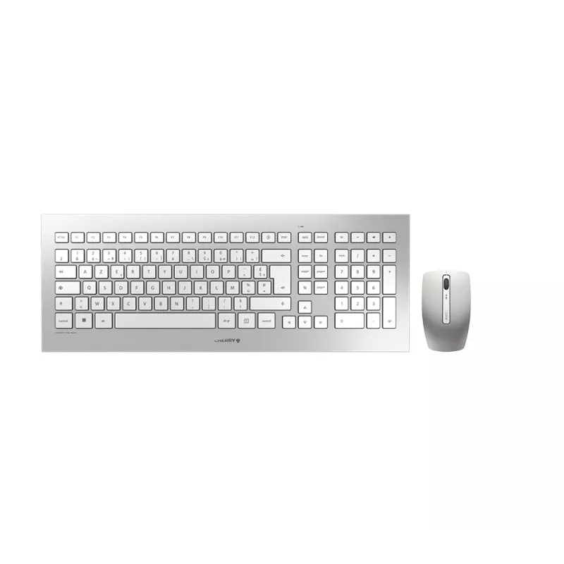 CHERRY DW 8000 tastiera mouse inclusi ufficio RF wireless francese argento, bianco