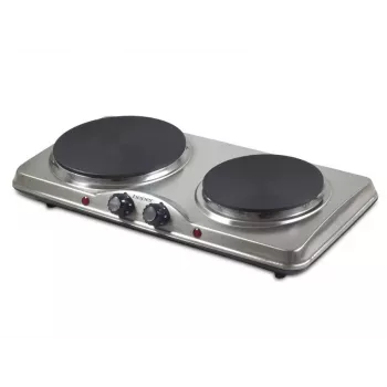 Piano cottura Beper 90.825 in acciaio inox, 2 zone, controllo manuale