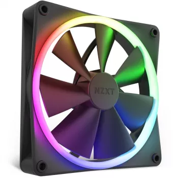 Ventola per case NZXT F140 RGB 14 cm, nero, 500–1800 U/min, cuscinetto fluidodinamico, 4 pin, 18 LED