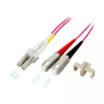 GoodConnections Cavo patch fibra ottica duplex OM4 (multimode, 50/125) LC/SC, LSZH, polarità reversibile, 1 m,