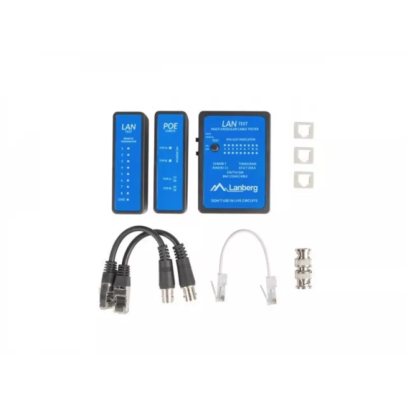 Tester per cavi di rete Lanberg NT-0404 tester PoE nero blu