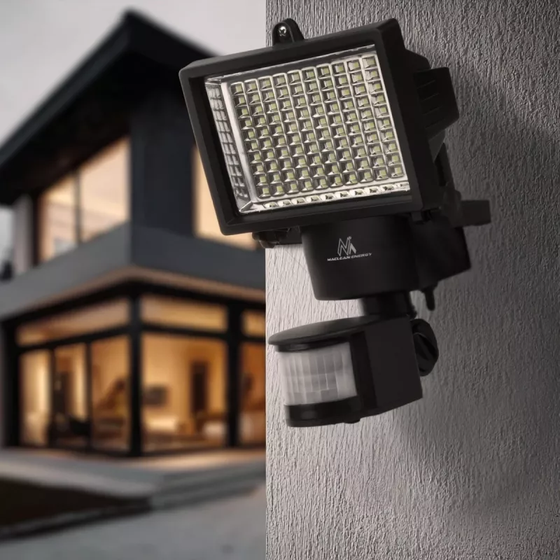 Maclean MCE442 Faretto LED solare con rilevatore di movimento lampada da parete crepuscolare IP44 6W 6000K