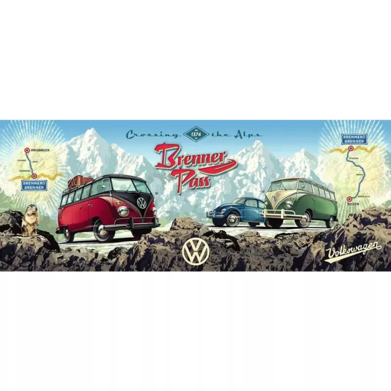 Puzzle Panorama - Mit dem Bulli über den Brenner 1000 pezzi