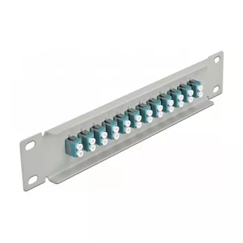 Patch panel fibra ottica DeLOCK 10 pollici 12 porte LC duplex acqua 1U grigio