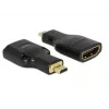 DeLOCK 65664 adattatore HDMI High Speed con Ethernet, da HDMI Micro-D maschio a HDMI-A femmina, 4K, nero