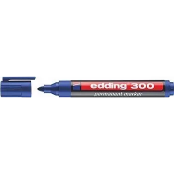 Edding 300 Pennarello permanente — inchiostro blu, punta 1,5 mm, confezione da 10