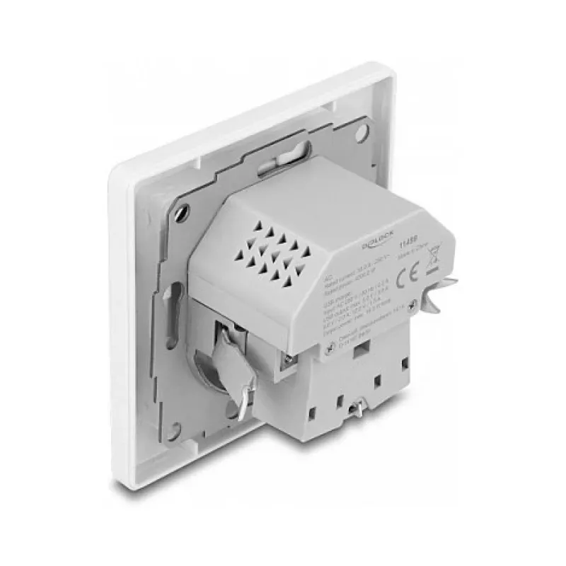 DeLOCK 11499 presa Tipo F con USB-A e USB-C bianco
