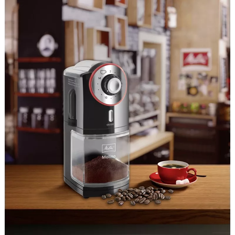 Melitta Molino 100 W nero, rosso, acciaio inox