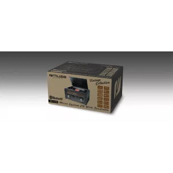 Giradischi muse MT-115 W — nero/oro, 33-45-78 giri/min, braccio a J, manopola per il volume, 240V AC