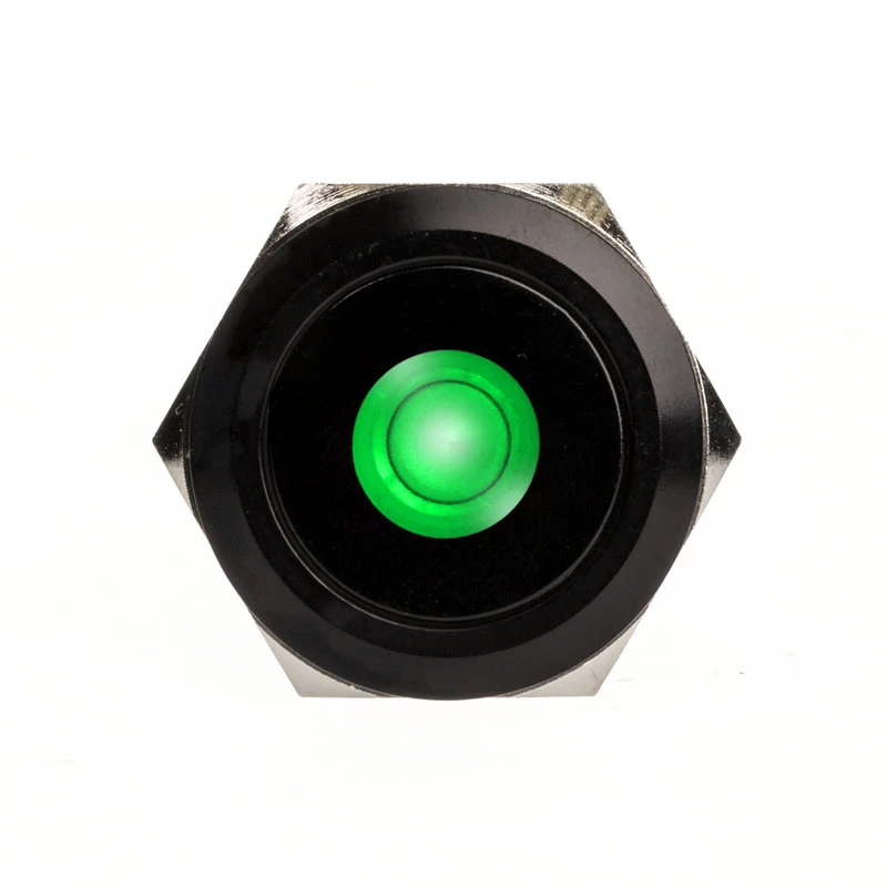 Pulsante a pressione DimasTech PD220 antivandalo 25 mm Blackline Dot RGB