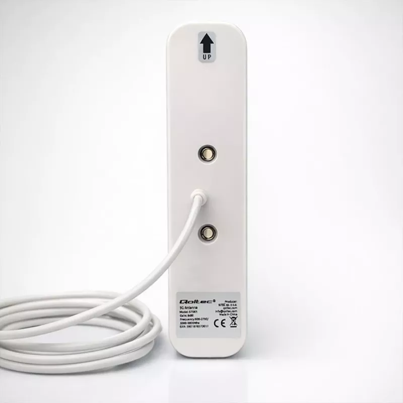Antenna 4G/5G LTE esterna QOLTEC 9 dBi, connettore femmina N, cavo 3 m