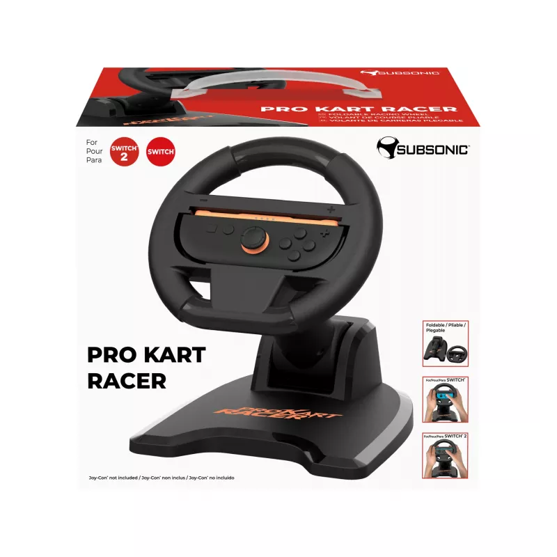 Volante racing SUBSONIC SA5727-1 per Nintendo Switch — sensibilità regolabile, design kart-racer