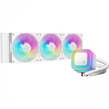 Dissipatore liquido All-in-One DeepCool LE360 WH V2 12 cm bianco — radiatore da 360 mm, 3 ventole da 120 mm, supporto LGA 1851