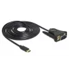 Delock 62964 Adattatore da USB-C a seriale DB9 RS-232, 1,8 m, nero
