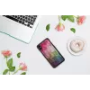 Custodia protettiva iKins per iPhone XS Max – design fiori d'acqua, nero