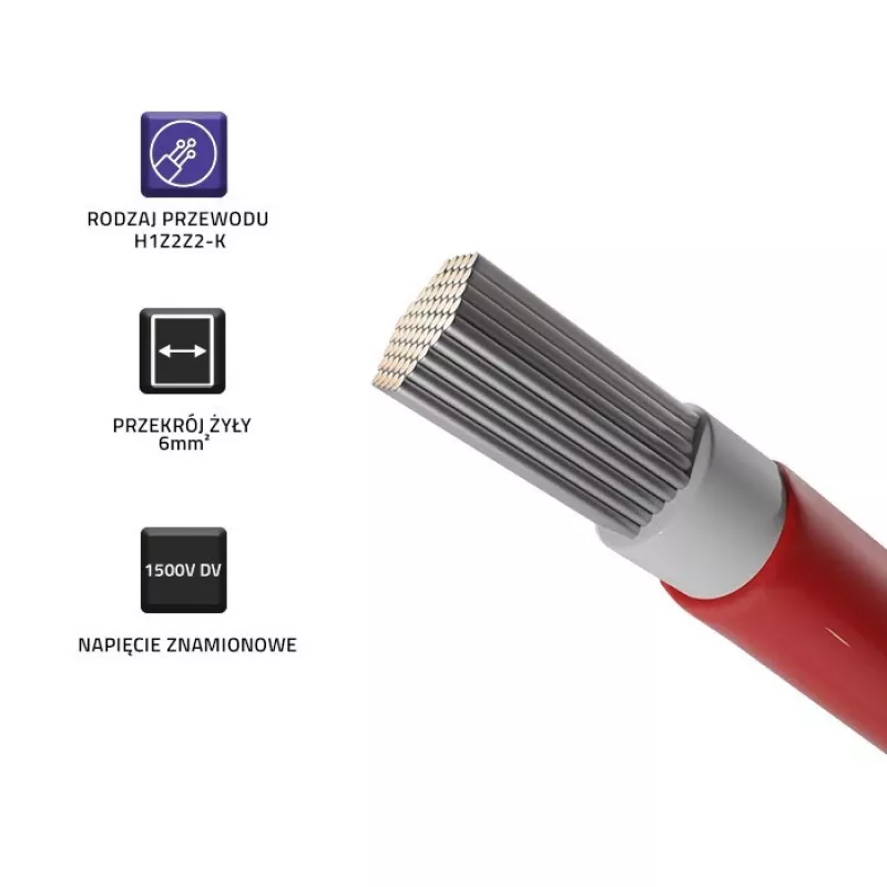 Cavo solare QOLTEC 53852 6 mm², rotolo da 100 m, rosso