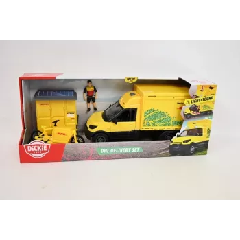 Set consegne giocattolo Dickie 203747020 con verniciatura DHL realistica e accessori
