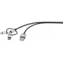 Renkforce cavo USB USB 2.0 connettore USB-A, connettore USB-C™, connettore USB-Micro-B, connettore Apple Lightning 1,00 m grigio scuro con guaina (RF-3335108)