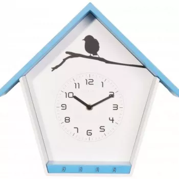 NeXtime orologio 3109bl Cuckey, 30,5x33x11 cm, da parete, blu/bianco