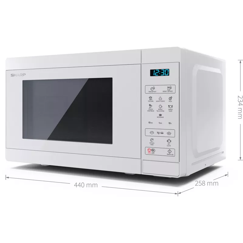 Sharp | Forno a microonde | YC-MS02E-C | A libera installazione | 800 W | bianco
