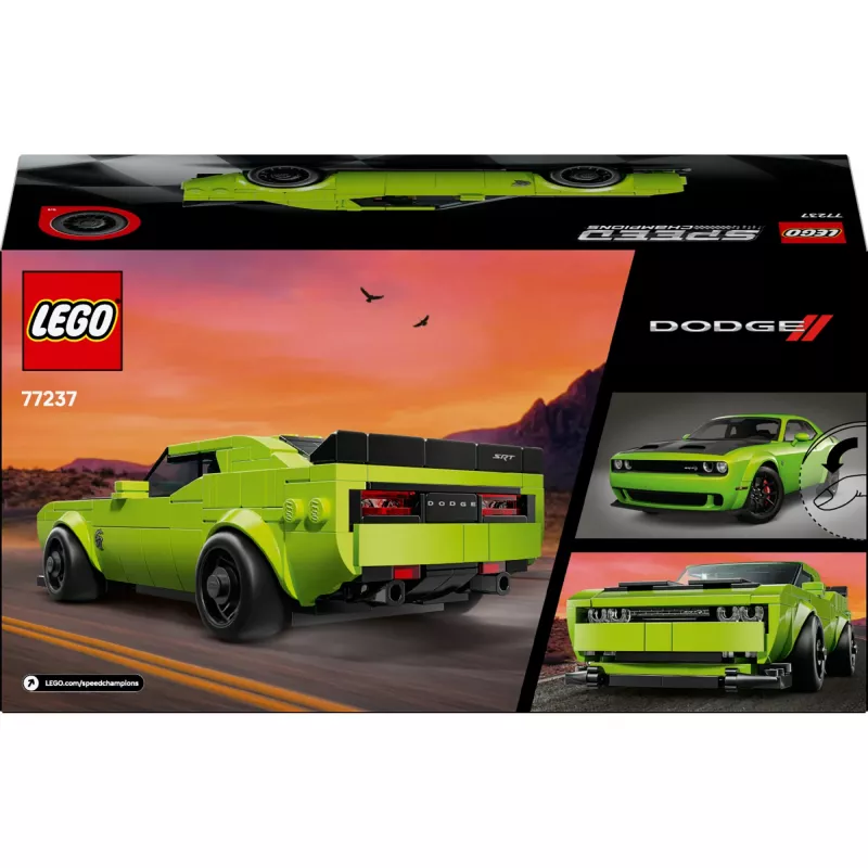 Auto giocattolo da costruzione LEGO Speed Champions Dodge Challenger SRT Hellcat 77237 — 390 pezzi, 1 minifigure, età consigliata 9+