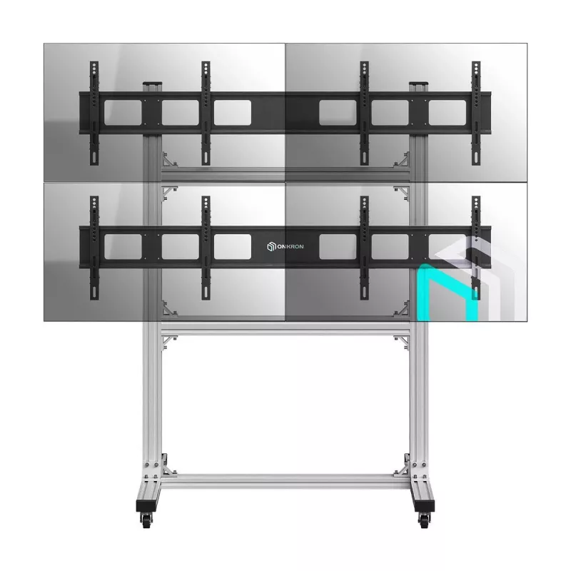 Supporto TV/video mobile ONKRON FSPRO2L22-S regolabile in altezza con ruote per display