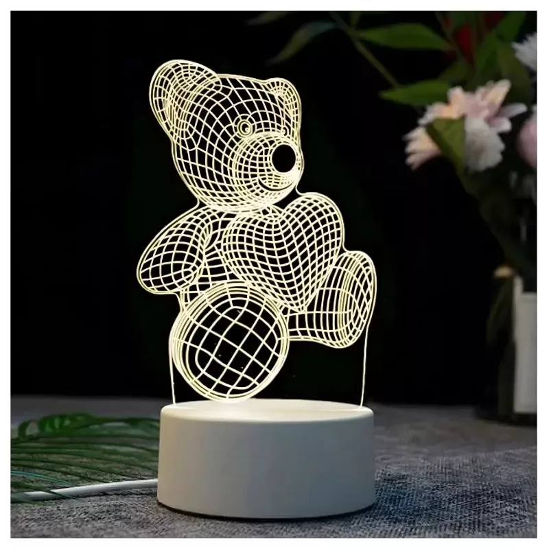 Lampada da notte Extralink HOME cuore illusione ottica 3D lampada da comodino USB