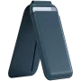 SATECHI portafoglio magnetico con supporto in pelle vegana (Dark Blue)