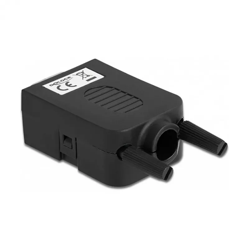 Connettore per cavi DeLOCK 66232 Sub-D 9 morsettiera a 10 poli nero