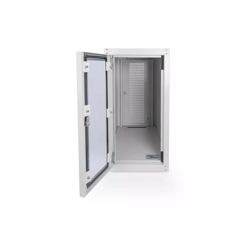 Digitus Case per computer con porta in vetro, su rotelle, con serratura, con feritoie di ventilazione