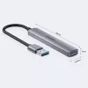 Unitek H1208A hub USB-A, 4 porte (1x USB-A 5 Gbps, 3x USB-A 2.0), alluminio, argento