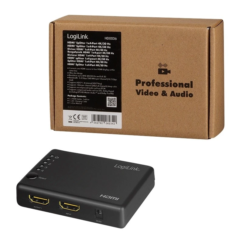 Splitter HDMI 1x4 porte, 4K/30Hz